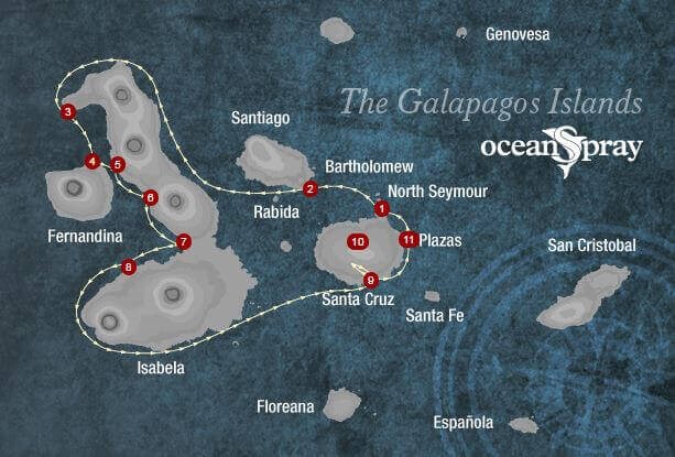 Ocean Spray Galapagos itinerary 6 day a