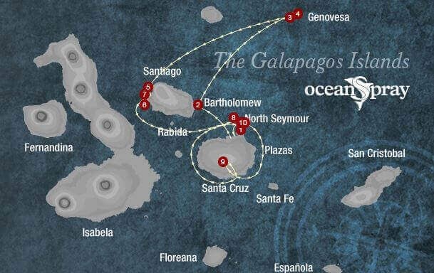 Ocean Spray Galapagos itinerary 5 day