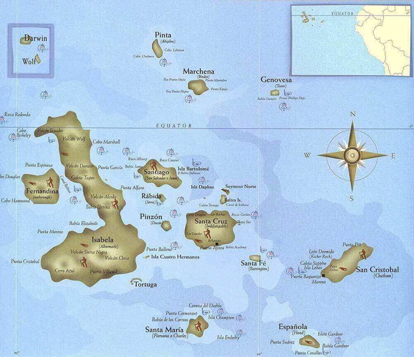 Galapagos Islands information - map
